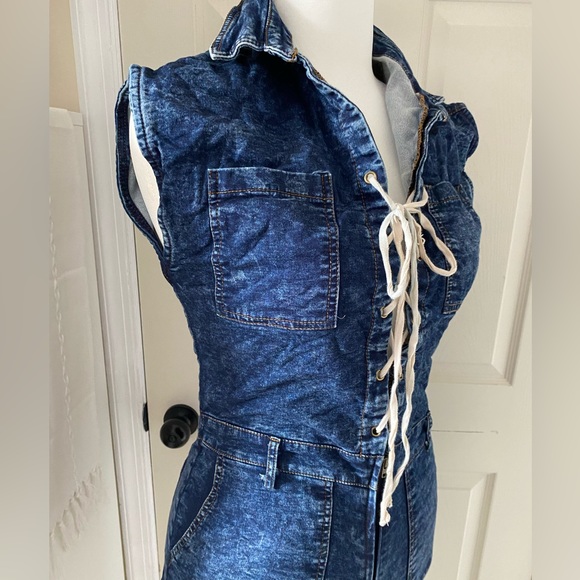 Ellie & Kate Acid Wash Jean Romper Jumper - Picture 2 of 5